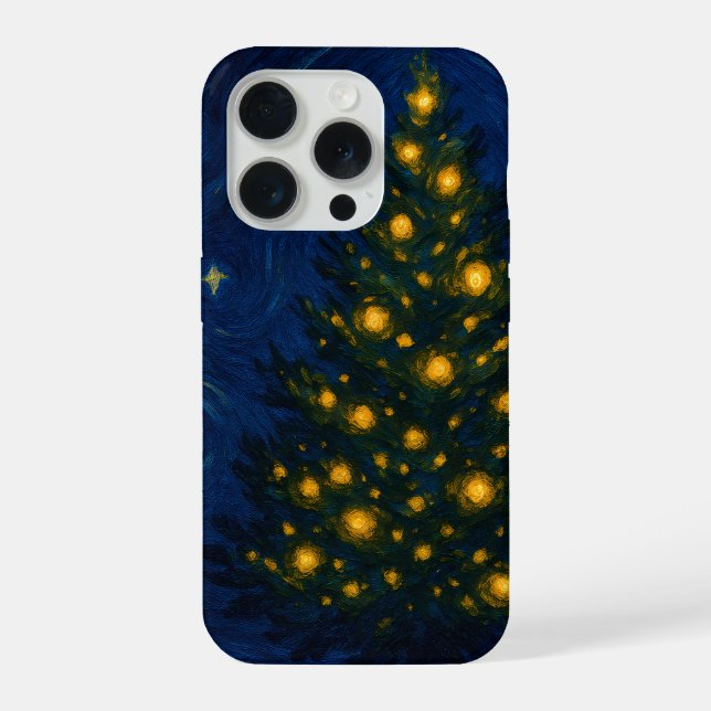 Van Gogh-style Christmas Tree Phone Case - iPhone Hülle (Rückseite)