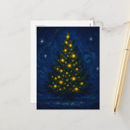 Van Gogh-style Christmas Tree Postcard Feiertagspostkarte