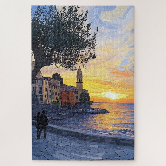 Van Gogh Style Italian Sunset – Artistic Puzzle (Vertikal)
