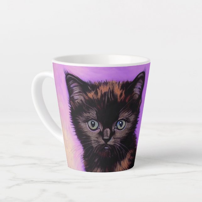 Van Gogh Style Lila Cat Milchtasse (Linke Ecke)