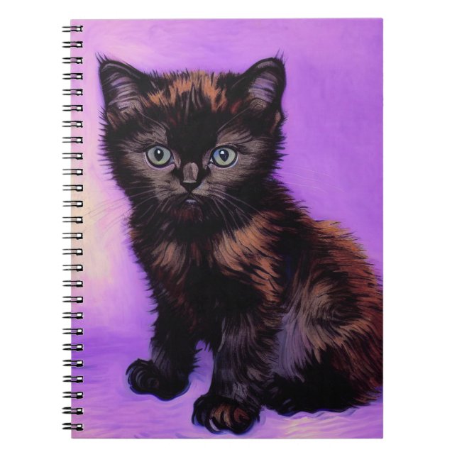 Van Gogh Style Lila Cat Notizblock (Vorderseite)