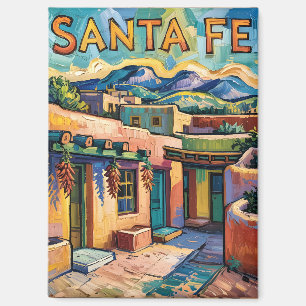Van Gogh Style Santa Fe Travel Art mit Adobe Zuhau Magnet