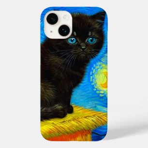 Van Gogh Style Starry Night Cat Case-Mate iPhone 14 Hülle