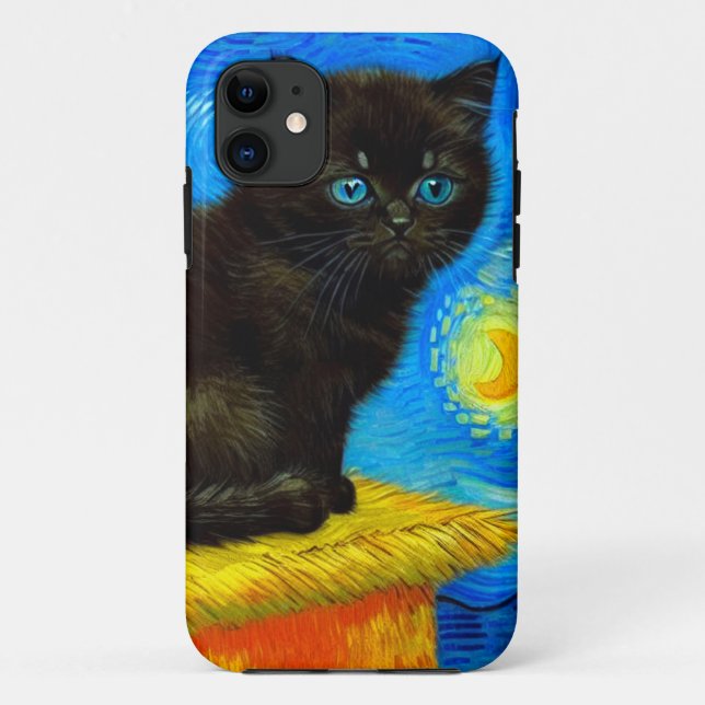 Van Gogh Style Starry Night Cat Case-Mate iPhone Hülle (Rückseite)