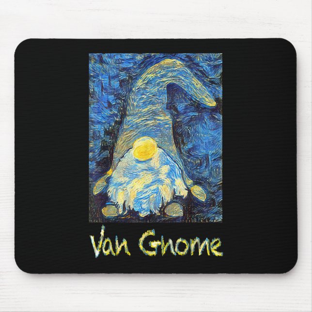 Van Gogh Style Van Gnome Art Painting Design Starr Mousepad (Vorne)