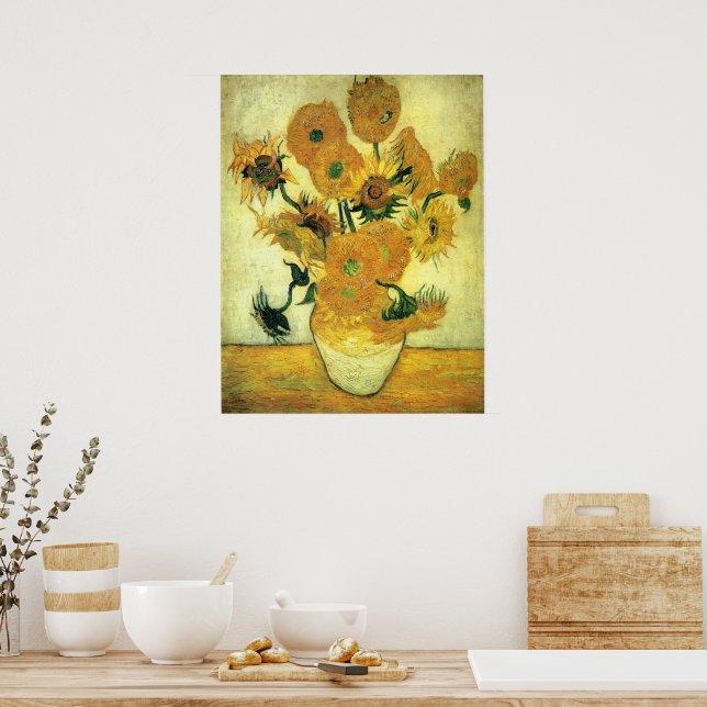 Van Gogh - Sunflowers 14, famous painting,  Poster (Küche)