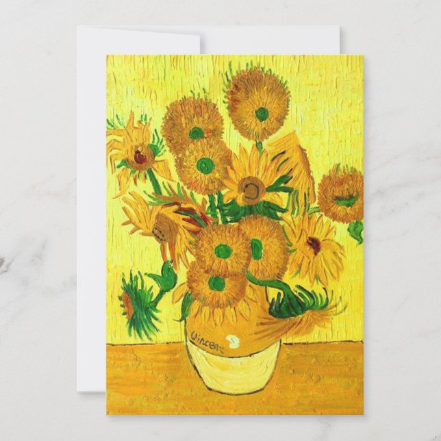 Van Gogh Sunflowers Ankündigung (Vorderseite)