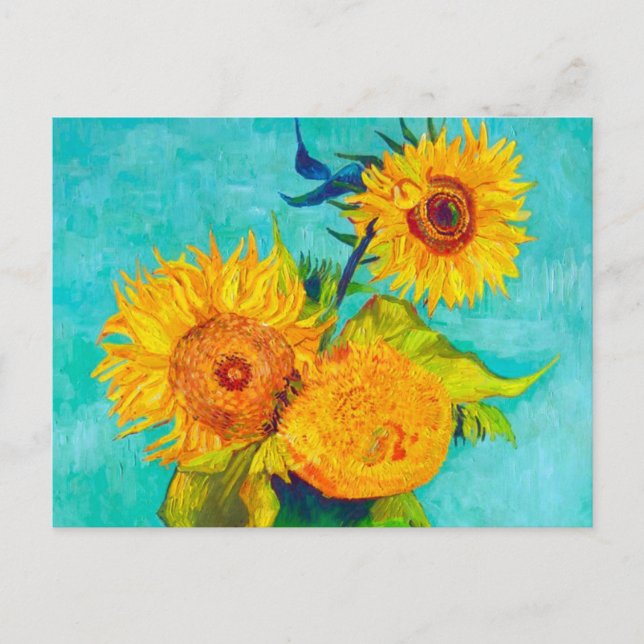 Van Gogh Sunflowers Ankündigungspostkarte (Vorderseite)