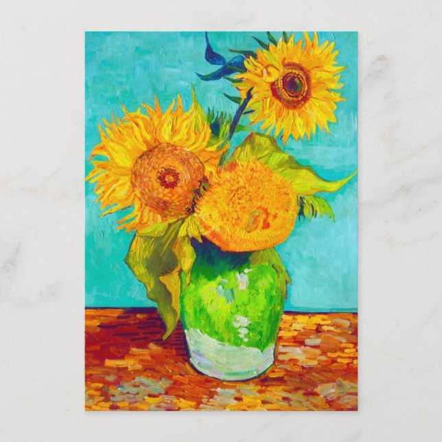 Van Gogh Sunflowers Begleitkarte (Vorderseite)