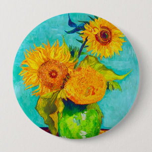 Van Gogh Sunflowers Button
