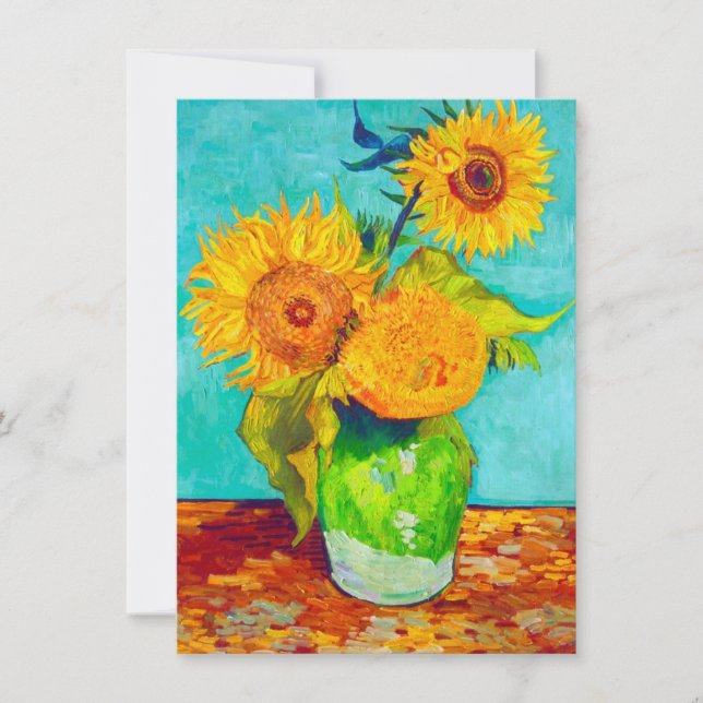 Van Gogh Sunflowers Einladung (Vorderseite)