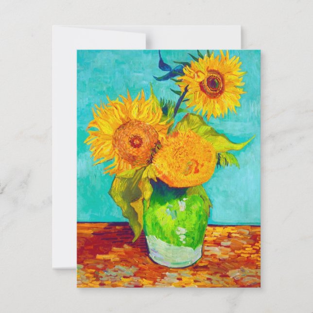 Van Gogh Sunflowers Einladung (Vorderseite)
