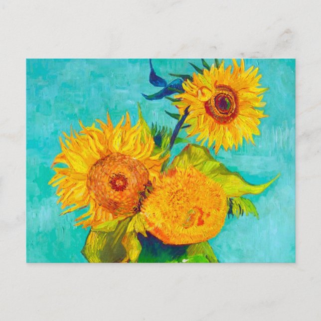 Van Gogh Sunflowers  Einladungspostkarte (Vorderseite)