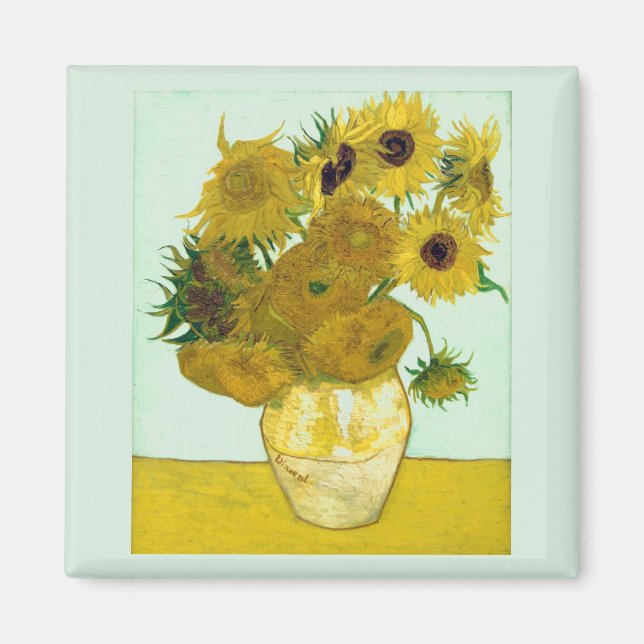 Van Gogh Sunflowers (F456) Vintag Fine Art Magnet (Vorne)