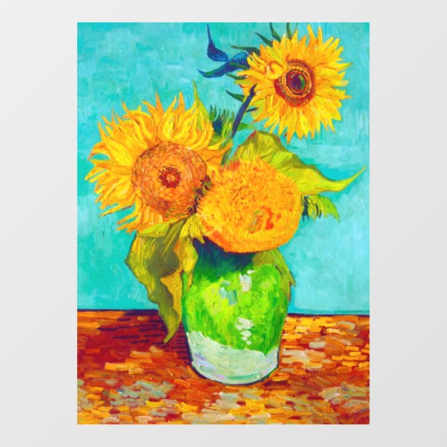 Van Gogh Sunflowers  Fensteraufkleber (Blatt)