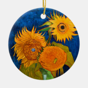 Van Gogh Sunflowers Keramik Ornament
