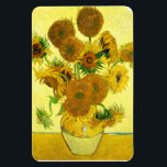 Van Gogh Sunflowers Magnet<br><div class="desc">Van Gogh Sunblumen Magnet. Ölmalerei auf Leinwand aus dem Jahr 1888. Vase mit 15 Sonnenblumen ist eine der beliebtesten Stillleben-Werke von Vincent Van Gogh. Die brillante Verwendung von Gelb erinnert ruhig an das Ende des Sommers. Ein großartiges Geschenk für Sonnenblumenfreunde,  Van Gogh,  Impressionismus und Stillleben Kunst.</div>