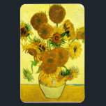 Van Gogh Sunflowers Magnet<br><div class="desc">Van Gogh Sunblumen Magnet. Ölmalerei auf Leinwand aus dem Jahr 1888. Vase mit 15 Sonnenblumen ist eine der beliebtesten Stillleben-Werke von Vincent Van Gogh. Die brillante Verwendung von Gelb erinnert ruhig an das Ende des Sommers. Ein großartiges Geschenk für Sonnenblumenfreunde,  Van Gogh,  Impressionismus und Stillleben Kunst.</div>