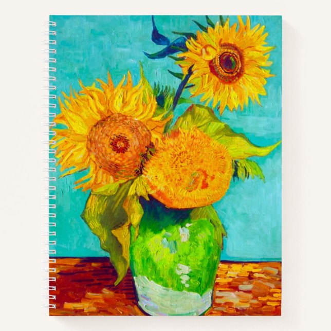 Van Gogh Sunflowers Notizbuch (Vorderseite)