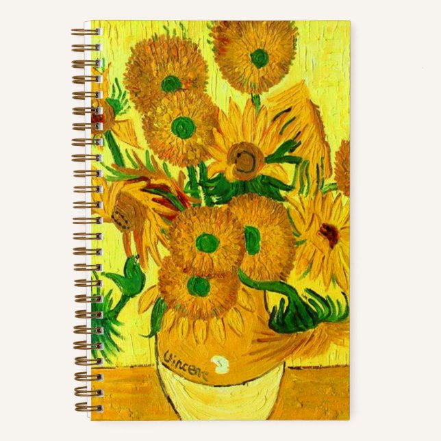 Van Gogh Sunflowers Notizbuch (Vorderseite)