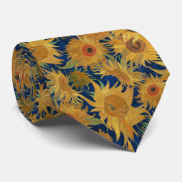 Van Gogh Sunflowers ondigo orange sage ochre Krawatte