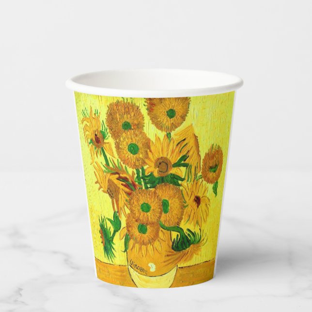 Van Gogh Sunflowers Pappbecher (Vorderseite)