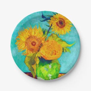 Van Gogh Sunflowers Pappteller