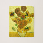 Van Gogh Sunflowers Puzzle<br><div class="desc">Van Gogh Sunflowers Rätsel. Ölmalerei auf Leinwand aus dem Jahr 1888. Vase mit 15 Sonnenblumen ist eine der beliebtesten Stillleben-Werke von Vincent Van Gogh. Die brillante Verwendung von Gelb erinnert ruhig an das Ende des Sommers. Ein großartiges Geschenk für Sonnenblumenfreunde, Van Gogh, Impressionismus und Stillleben Kunst.</div>