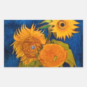 Van Gogh Sunflowers Rechteckiger Aufkleber