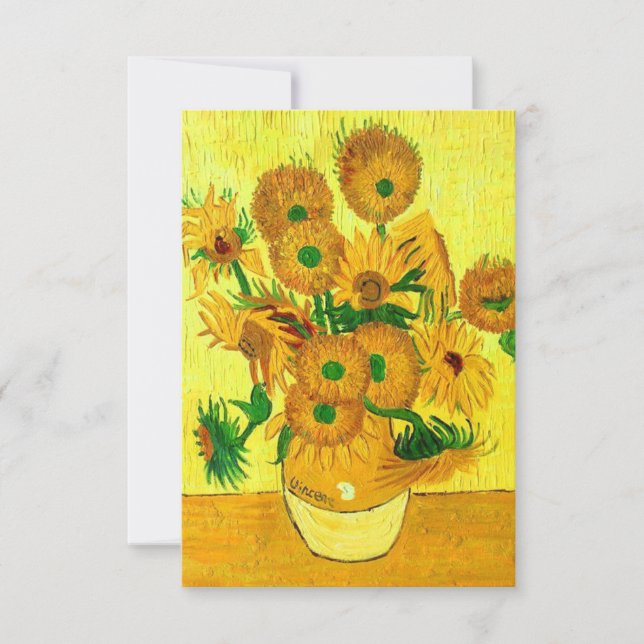 Van Gogh Sunflowers Save The Date (Vorderseite)
