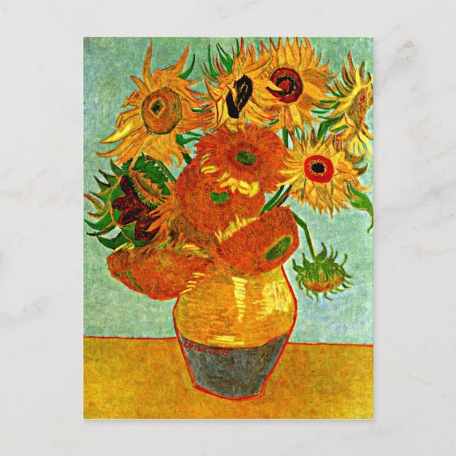 van Gogh - Sunflowers, Still life Vase with 12 Postkarte (Vorderseite)