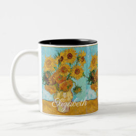 Van Gogh Sunflowers Yellow Flowers Floral Zweifarbige Tasse