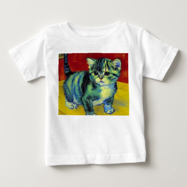 Van Gogh Tabby Cat Baby T-shirt (Vorderseite)