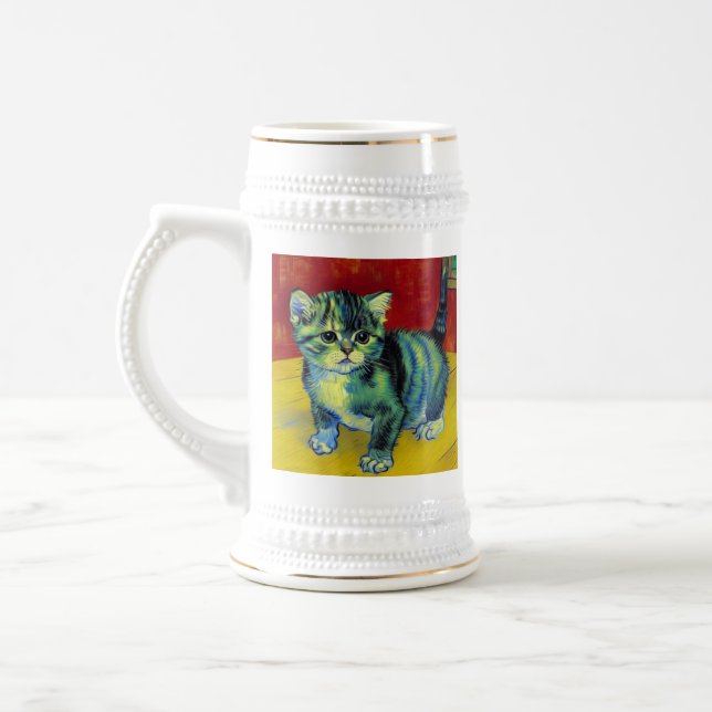 Van Gogh Tabby Cat Bierglas (Links)