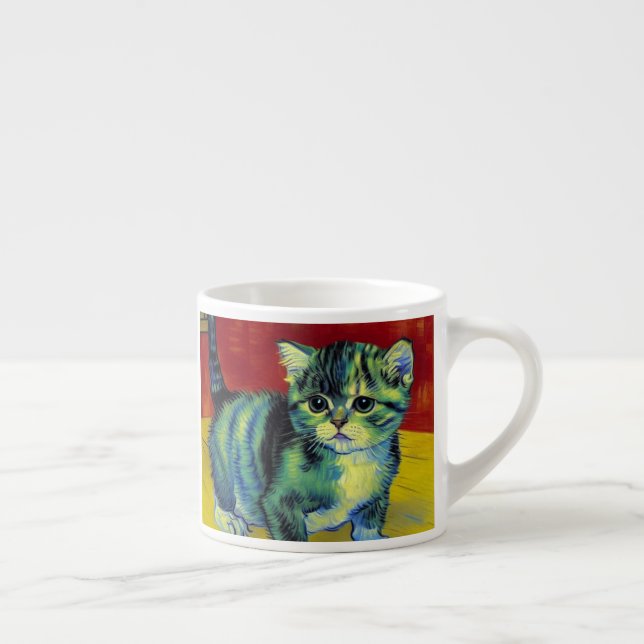 Van Gogh Tabby Cat Espressotasse (Rechts)
