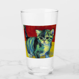 Van Gogh Tabby Cat Glas
