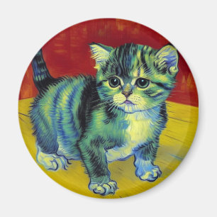 Van Gogh Tabby Cat Magnet