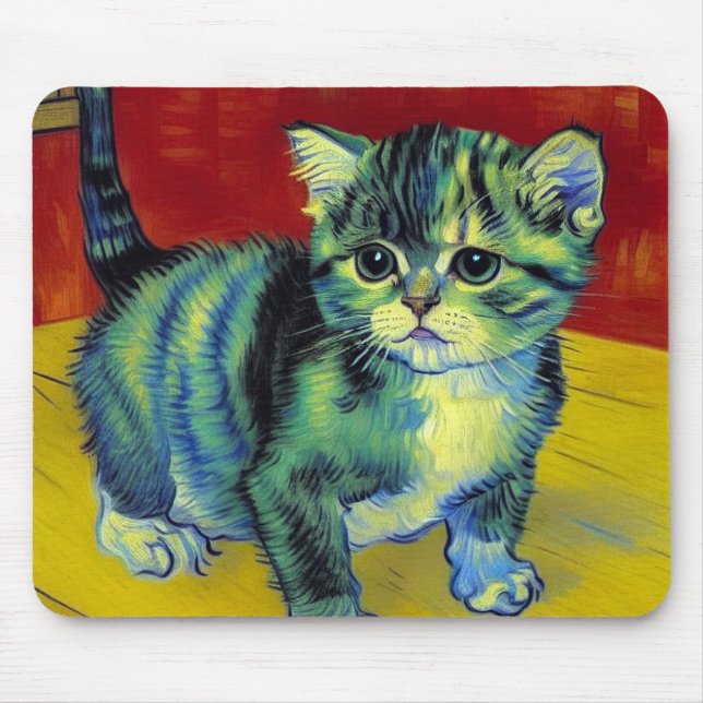 Van Gogh Tabby Cat Mousepad (Vorne)