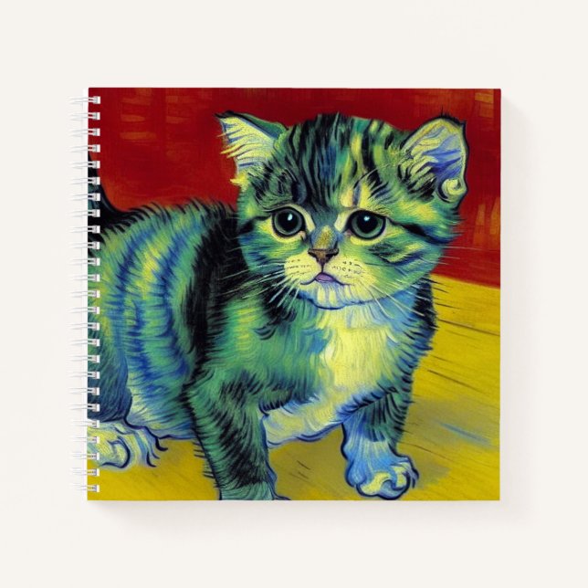 Van Gogh Tabby Cat Notizbuch (Vorderseite)