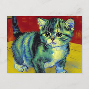 Van Gogh Tabby Cat Postkarte
