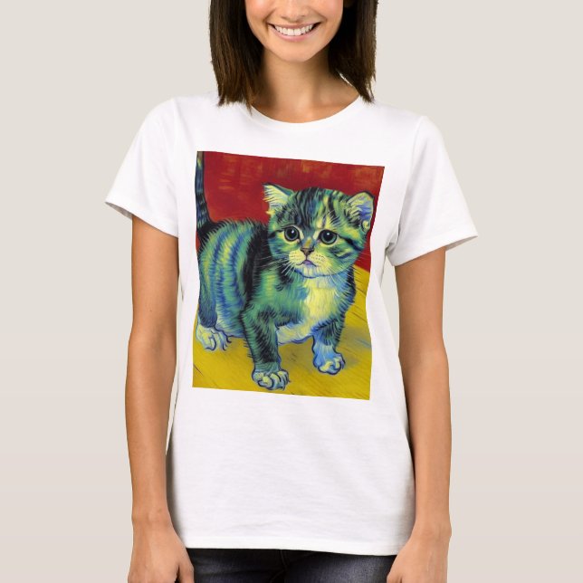 Van Gogh Tabby Cat T-Shirt (Vorderseite)