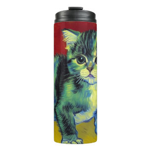 Van Gogh Tabby Cat Thermosbecher