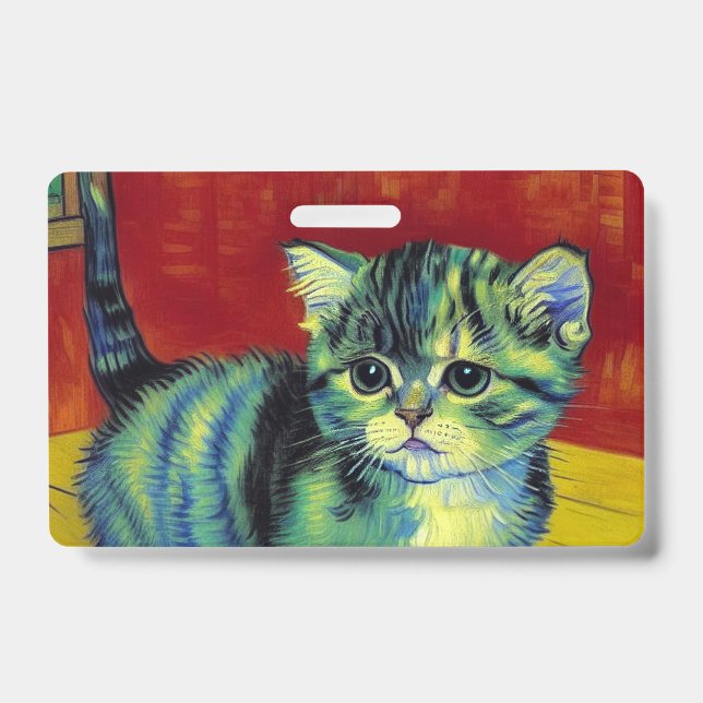 Van Gogh Tabby Katze Ausweis (Vorderseite)