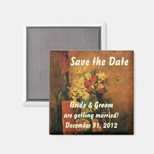 Van Gogh - Termin vormerken mit Blumen und Wein! Magnet