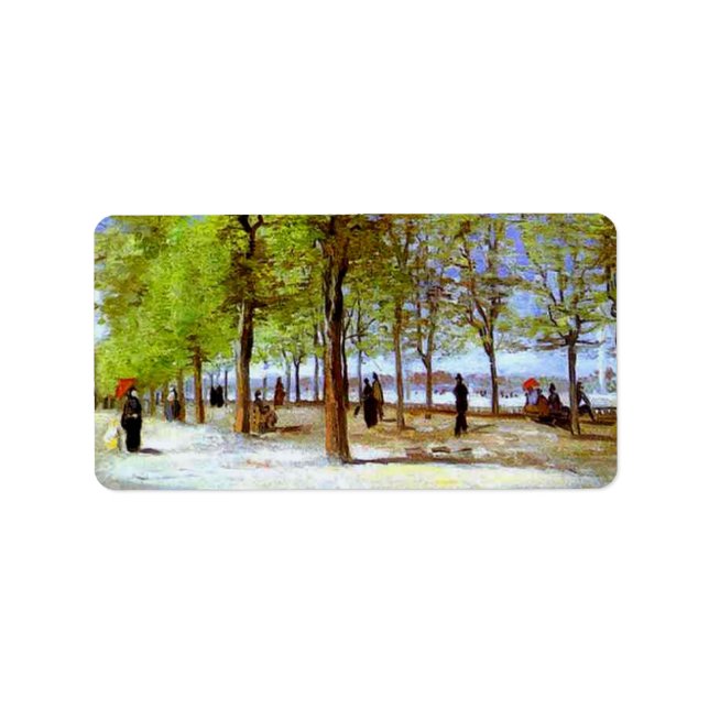 Van Gogh - Terrasse im Garten von Luxemburg Adressaufkleber (Vorne)