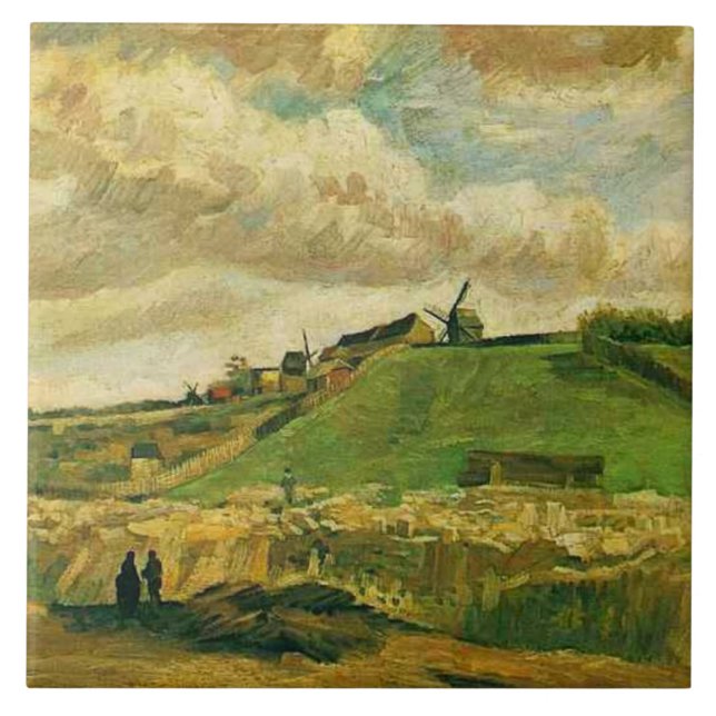 Van Gogh, The Hill of Montmarte Fliese (Vorderseite)