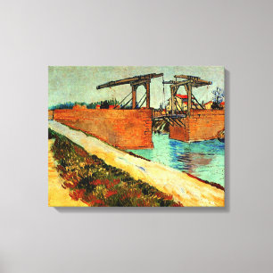 Van Gogh - The Langlois Bridge with Road, Leinwanddruck