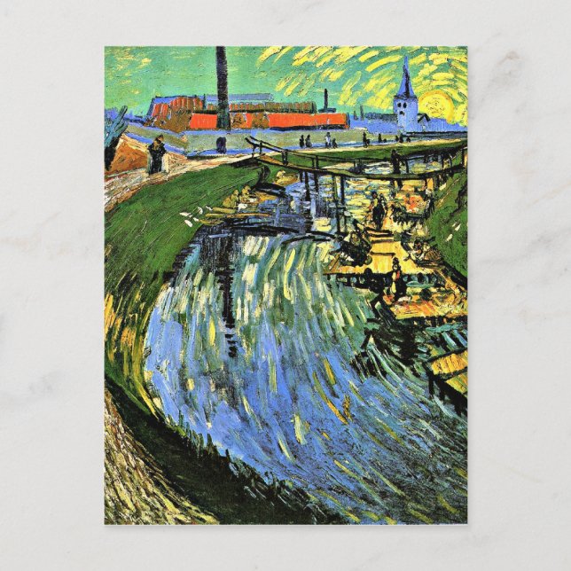 Van Gogh - The Roubine du Roi Canal w/Washerwomen Postkarte (Vorderseite)