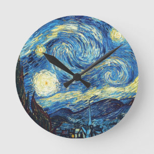 van gogh the star night 1889 Vintag Art Runde Wanduhr