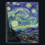 Van Gogh The Starry Night Notebook Notizbuch<br><div class="desc">Funktionelle Kunst von unserem Lieblingskünstler Van Gogh. 
The Starry Night von Vincent Van Gogh Juni 1889</div>